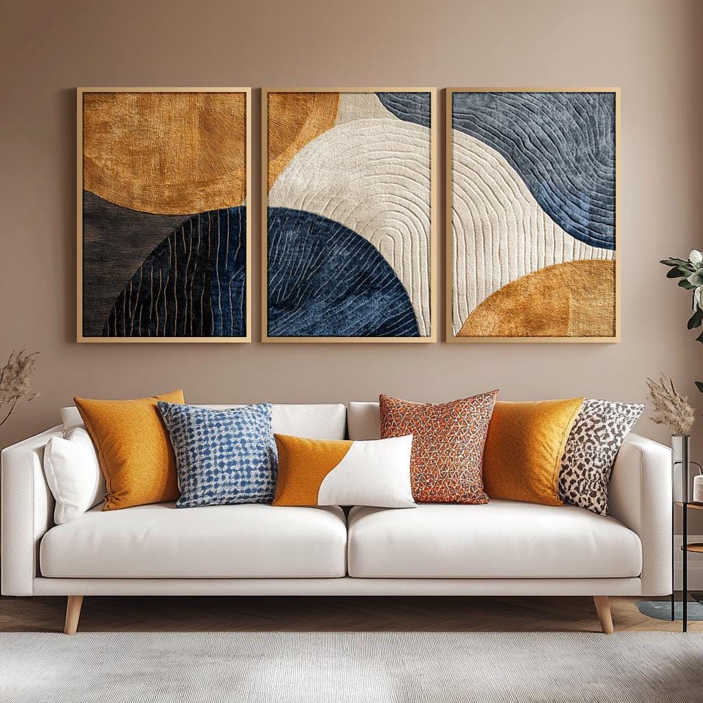 Abstract Canvas Set - Set di 3 Dipinti su Tela