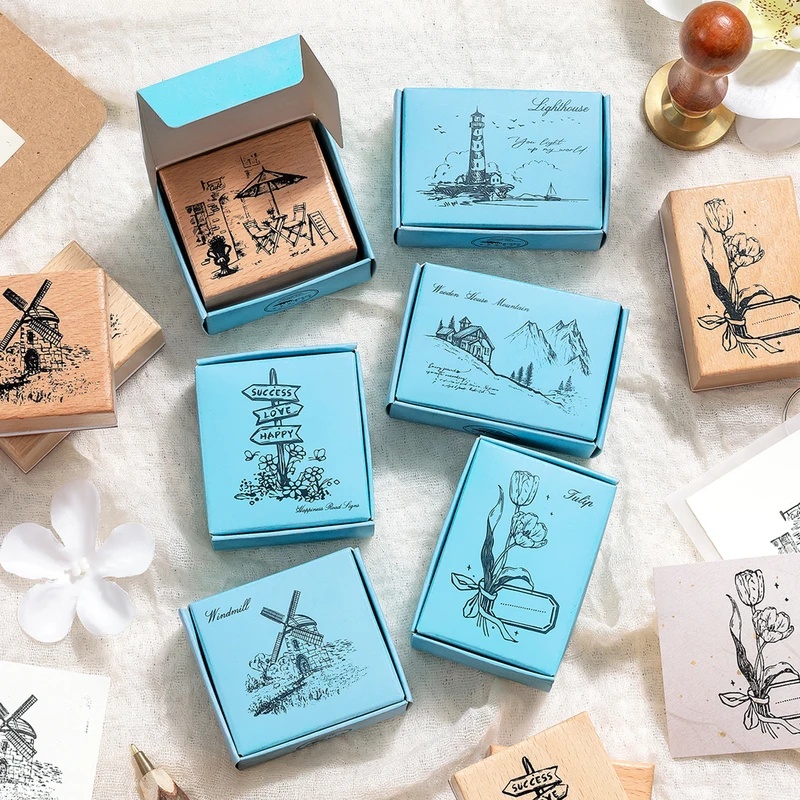 Wall Sticker - Timbri in legno e gomma in