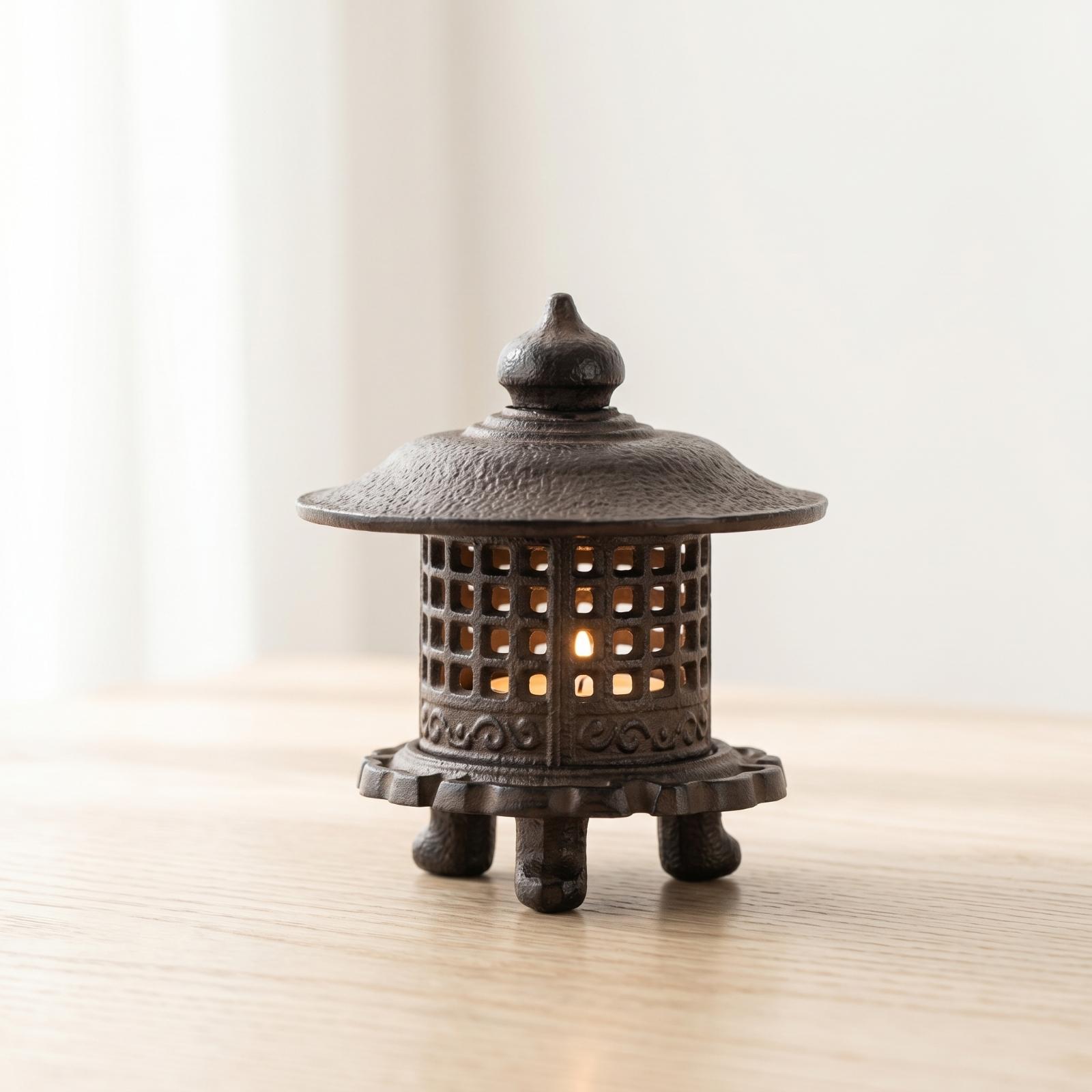 Candle Holder Decor - Lanterna in Ghisa Portacandele da Tavolo,